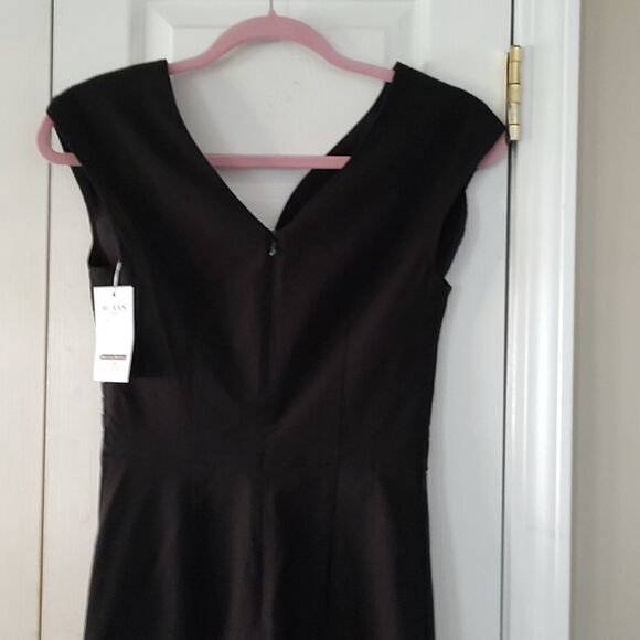 Muxxn fitted slim  little  black  evening cocktail dress Sz S - Picture 6 of 7